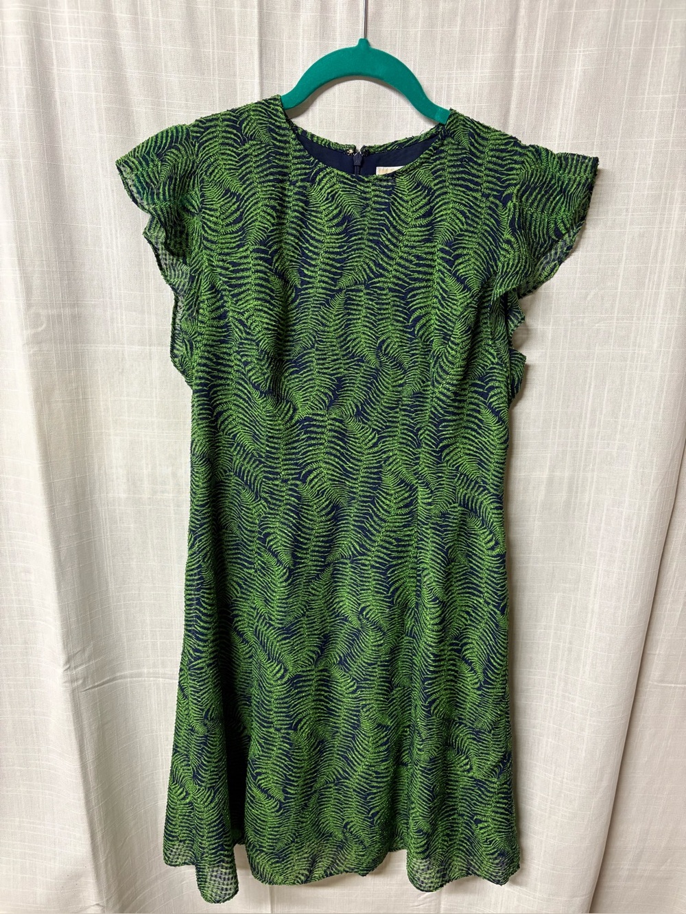 MICHAEL Michael Kors Navy and Green Patterned Short Sleeve dress